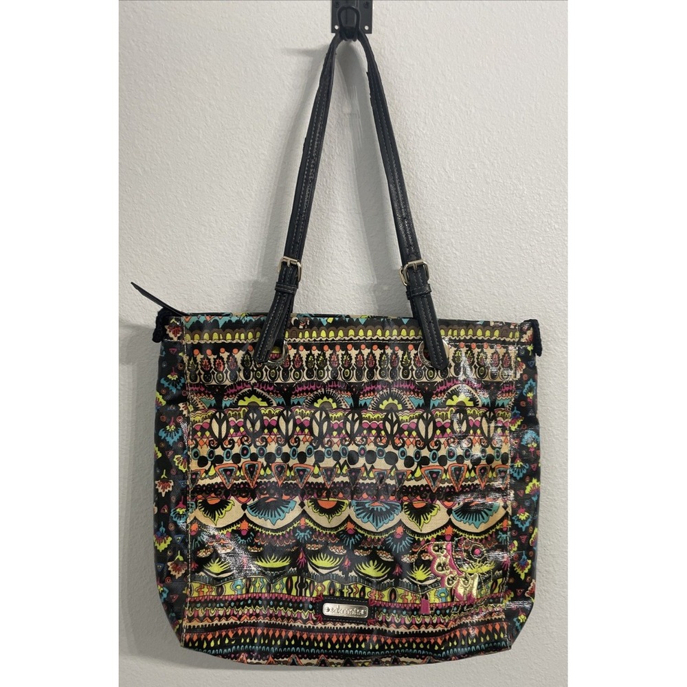 Sakroots, The Sak, Artist Circle Peace Sign Elephant Tote Bag Multicolor